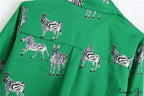 With Satin Blouse Design Arm - Long Zebra Top