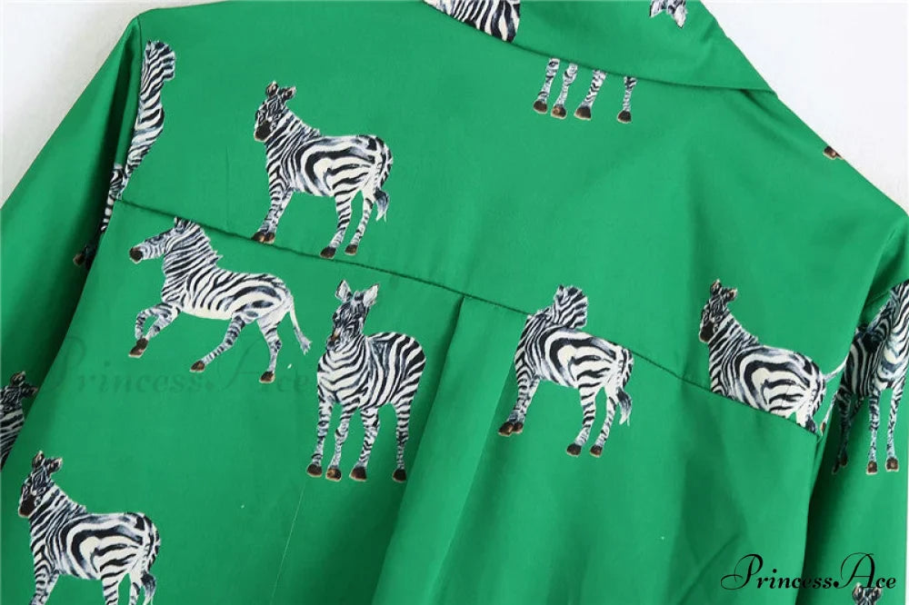 With Satin Blouse Design Arm - Long Zebra Top