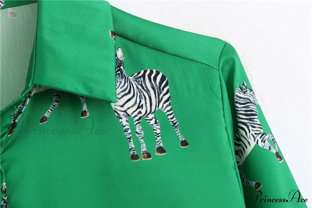 With Satin Blouse Design Arm - Long Zebra Top
