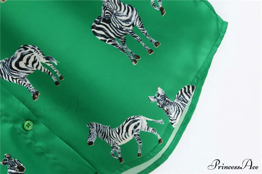 With Satin Blouse Design Arm - Long Zebra Top