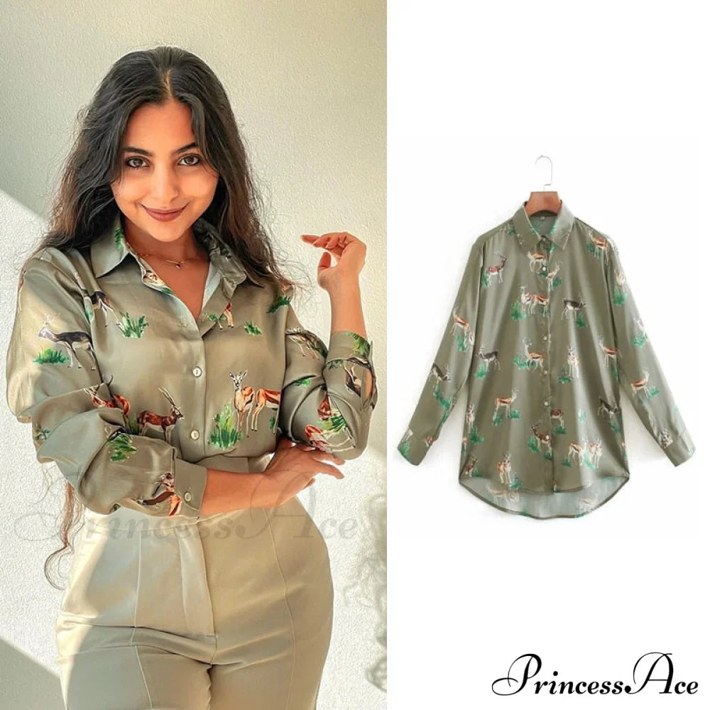 With Satin Blouse Design Arm - Long Zebra Top