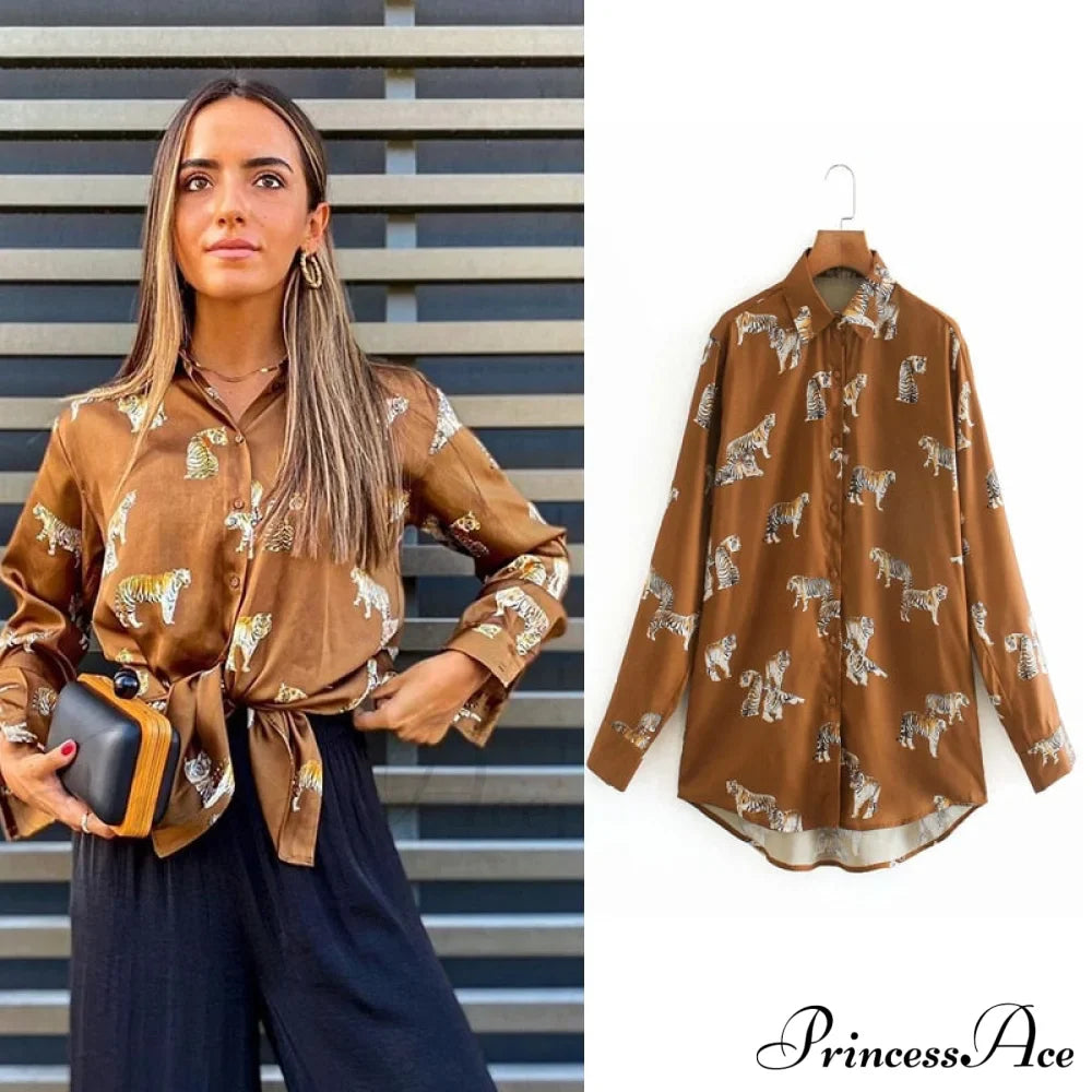 With Satin Blouse Design Arm - Long Zebra Top