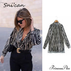 With Satin Blouse Design Arm - Long Zebra Top