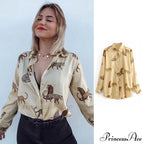 With Satin Blouse Design Arm - Long Zebra Top