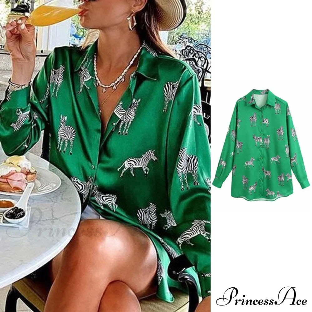 With Satin Blouse Design Arm - Long Zebra Top
