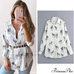 With Satin Blouse Design Arm - Long Zebra Top