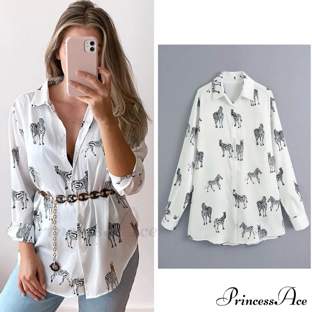 With Satin Blouse Design Arm - Long Zebra Top