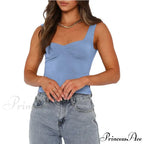 Women Color Casual Basics Camisoles Sleeveless Sling Summer Slim Fit Exposed Navel Vests Crops Streetwear Tank Top