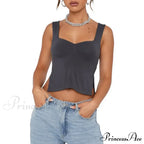 Women Color Casual Basics Camisoles Sleeveless Sling Summer Slim Fit Exposed Navel Vests Crops Streetwear Tank Top