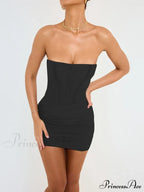 Women Sleeveless Club Mesh Off-Shoulder Gown Bodycon Party Warm-Season Robe Mini Backless Vestidos