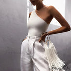 Women Sports Crops Vest Casual One Shoulder Summer Outfitss Fitness Elastic Tank Top