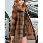 Mink Hooded Long Coat