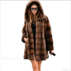 Mink Hooded Long Coat