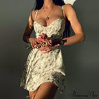 Short Breasted Slimlarge Backless Sleeveless Sun Vacation Floral Dress
