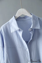 Spring/Autumn Arm - Fit Blouse Loose Casual Gown With Long Buttons