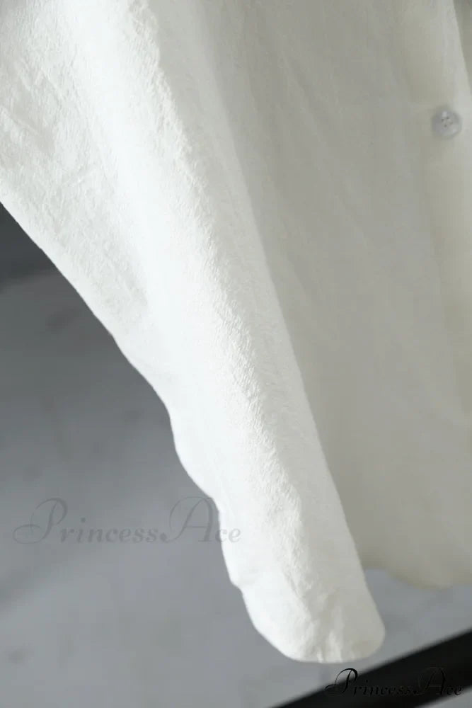 Spring/Autumn Arm - Fit Blouse Loose Casual Gown With Long Buttons