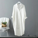 Spring/Autumn Arm - Fit Blouse Loose Casual Gown With Long Buttons