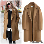 Wool Baggy Long Solid Simple All-Match Overcoat