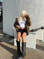 Y2K Letter Print Crop Top T-Shirt