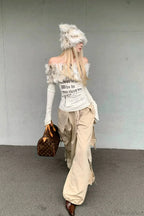 Y2K Letter Print Slim Long Sleeve Tee