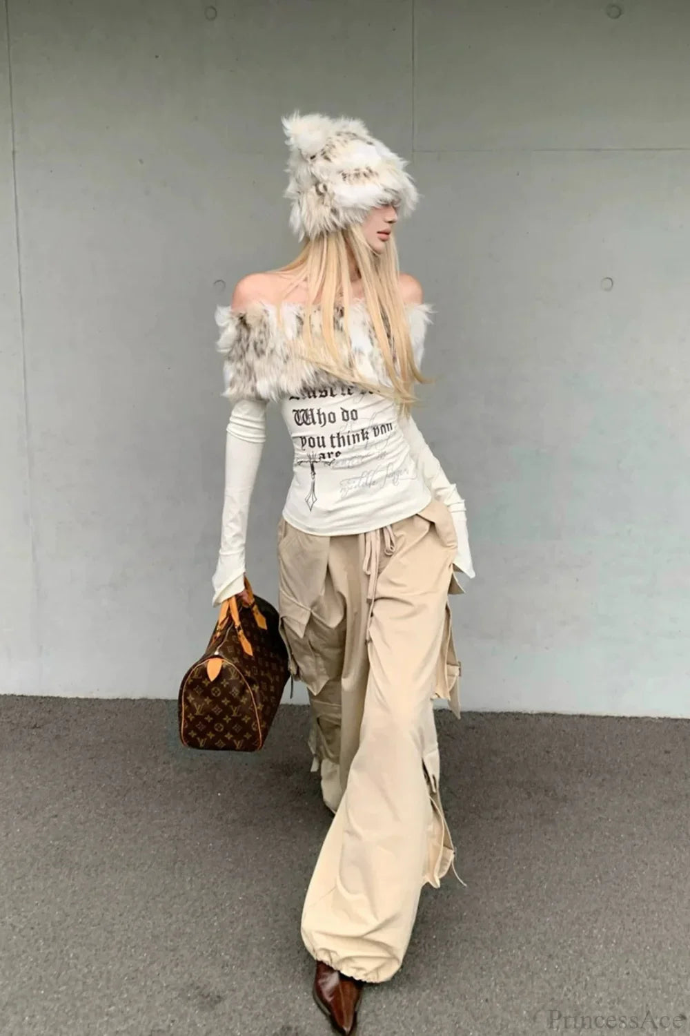 Y2K Letter Print Slim Long Sleeve Tee