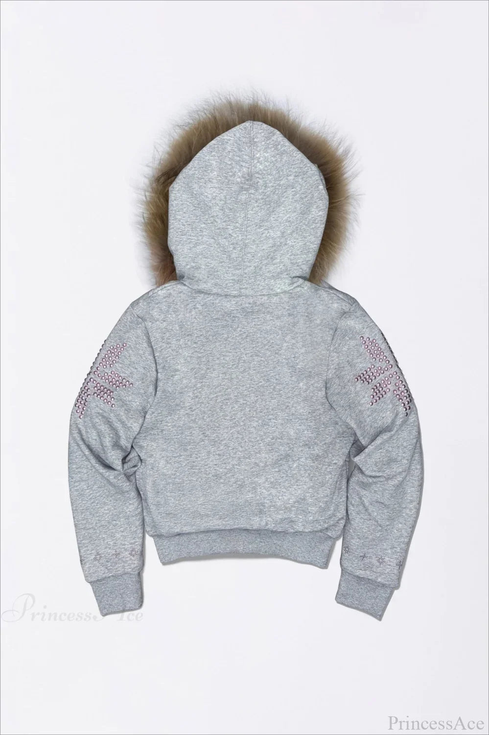 Y2K Sherpa Collar Rhinestone Zip-Front Waist-Cinched Hoodie