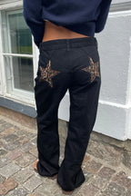Y2K Star Color-Block Patchwork Jeans
